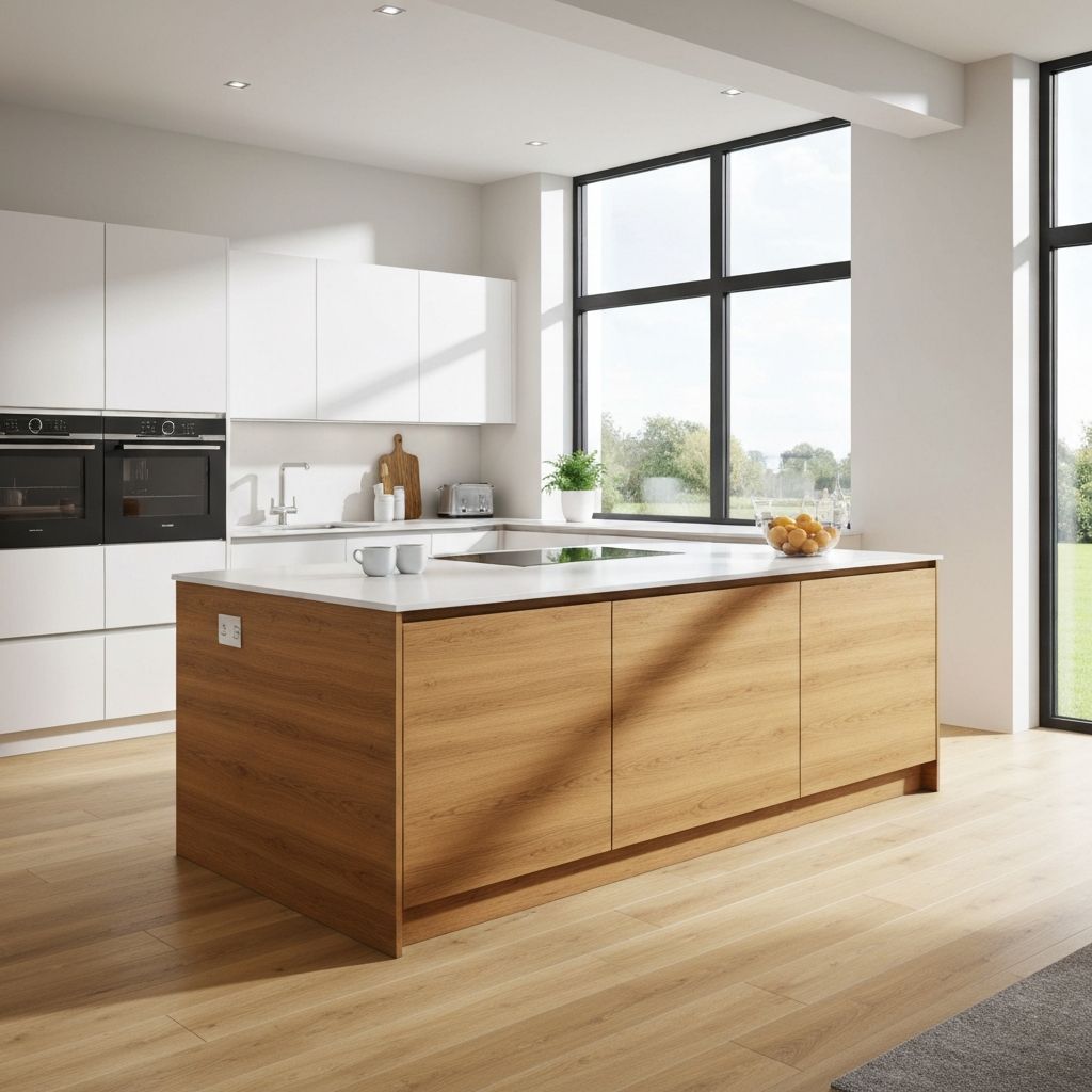 Fitted kitchen with island