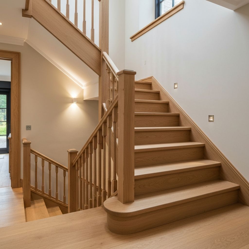 Custom oak staircase installation